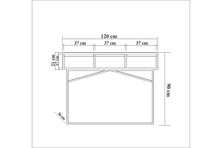 Sivupöytä Mitcha 120 cm - Tummanruskea/Musta - Huonekalut - Pöytä & ruokailuryhmä - Apupöytä & sivupöytä - Lamppupöytä