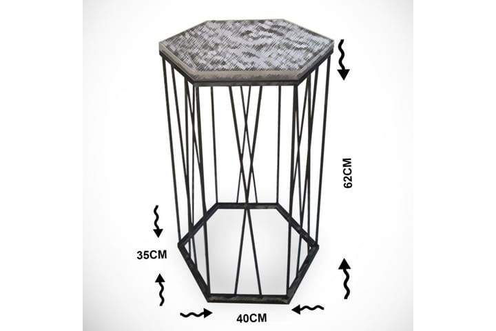 Sivupöytä Ubbeboda 40 cm Kuusikulmainen - Harmaa - Huonekalut - Pöytä & ruokailuryhmä - Apupöytä & sivupöytä - Lamppupöytä