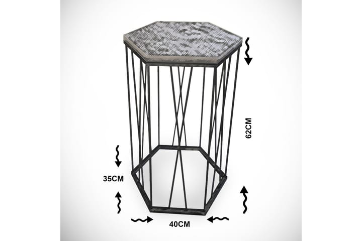 Sivupöytä Ubbeboda 40 cm Kuusikulmainen - Musta/Hopea - Huonekalut - Pöytä & ruokailuryhmä - Apupöytä & sivupöytä - Lamppupöytä