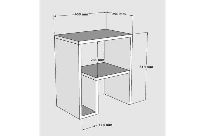 Sivupöytä Yepan 52 cm 2 hyllyä - Valkoinen - Huonekalut - Pöytä & ruokailuryhmä - Apupöytä & sivupöytä - Lamppupöytä