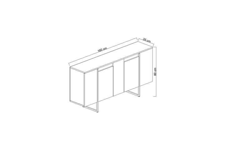 Luxe Konsolipöytä 160 cm - Valkoinen/Hopea - Huonekalut - Pöytä & ruokailuryhmä - Apupöytä & sivupöytä - Konsolipöytä