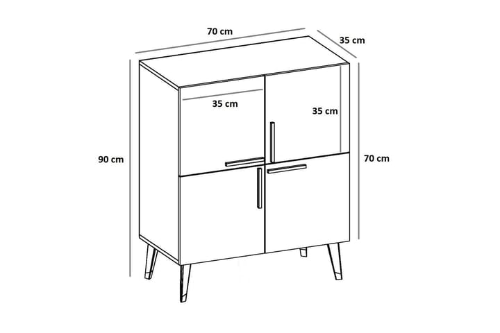 Makro Konsolipöytä 70 cm - Valkoinen/Musta - Huonekalut - Pöytä & ruokailuryhmä - Apupöytä & sivupöytä - Konsolipöytä