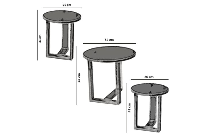 Sarjapöytä Ubbeboda 52 cm Pyöreä 3 pöytää - Ruskea - Huonekalut - Pöytä & ruokailuryhmä - Apupöytä & sivupöytä - Sarjapöytä