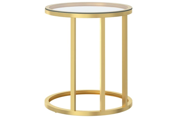 Sivupöytä kulta ja läpinäkyvä 45 cm karkaistu lasi - Kulta - Tarjotinpöytä & pikkupöytä - Lamppupöytä