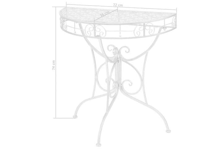 Sivupöytä vintagetyyli puoliympyrä metalli 72x36x74 cm hopea - Hopea - Huonekalut - Pöytä & ruokailuryhmä - Apupöytä & sivupöytä - Lamppupöytä