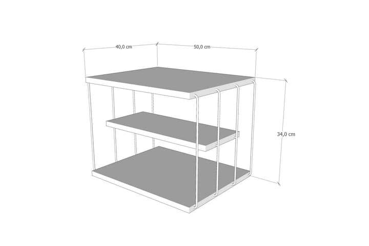 Sivupöytä Ljusfors 50 cm - Valkoinen / musta - Tarjotinpöytä & pikkupöytä - Lamppupöytä