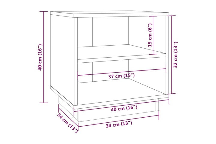 Yöpöytä 40x34x40 cm täysi mänty - Ruskea - Huonekalut - Pöytä & ruokailuryhmä - Apupöytä & sivupöytä - Yöpöytä