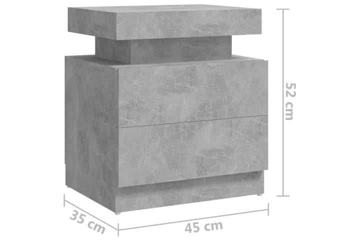 Yöpöytä betoninharmaa 45x35x52 cm lastulevy - Harmaa - Huonekalut - Pöytä & ruokailuryhmä - Apupöytä & sivupöytä - Yöpöytä