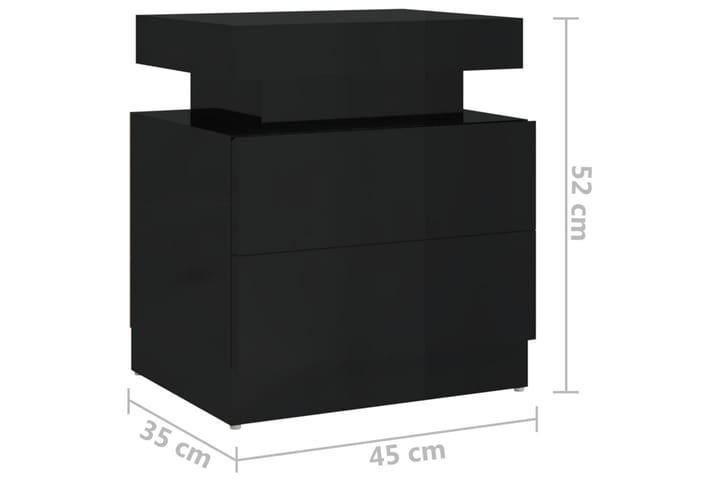 Yöpöytä korkeakiilto musta 45x35x52 cm lastulevy - Musta - Huonekalut - Pöytä & ruokailuryhmä - Apupöytä & sivupöytä - Yöpöytä