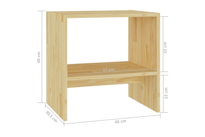 Yöpöydät 2 kpl 40x30,5x40 cm täysi mänty - Huonekalut - Pöytä & ruokailuryhmä - Apupöytä & sivupöytä - Yöpöytä