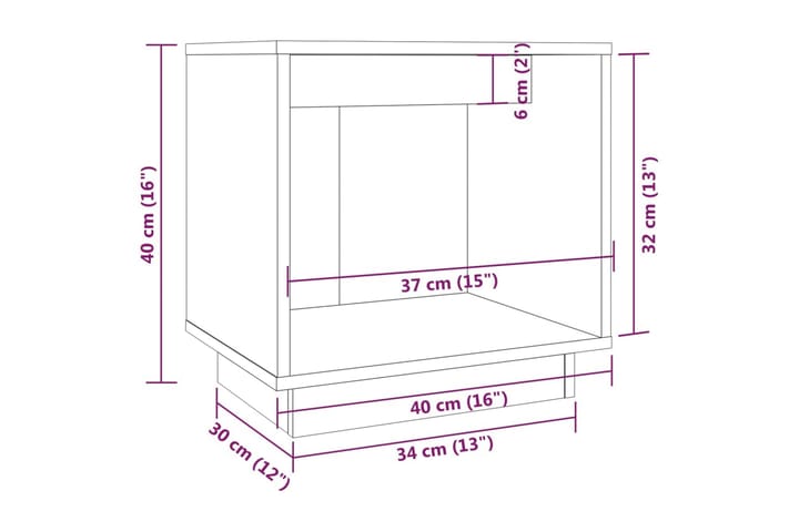 Yöpöydät 2 kpl 40x30x40 cm täysi mänty - Ruskea - Huonekalut - Pöytä & ruokailuryhmä - Apupöytä & sivupöytä - Yöpöytä