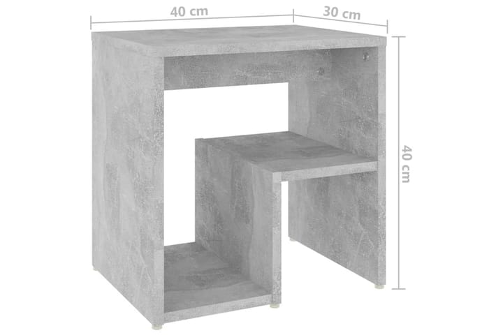 Yöpöydät 2 kpl betoninharmaa 40x30x40 cm lastulevy - Huonekalut - Pöytä & ruokailuryhmä - Apupöytä & sivupöytä - Yöpöytä