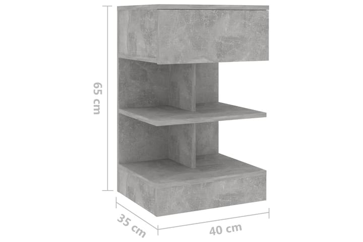 Yöpöydät 2 kpl betoninharmaa 40x35x65 cm - Harmaa - Huonekalut - Pöytä & ruokailuryhmä - Apupöytä & sivupöytä - Yöpöytä