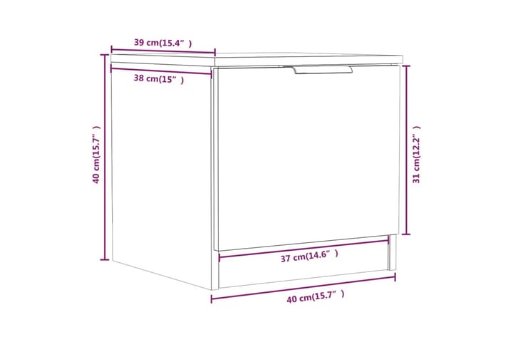 Yöpöydät 2 kpl harmaa Sonoma 40x39x40 cm - Harmaa - Huonekalut - Pöytä & ruokailuryhmä - Apupöytä & sivupöytä - Yöpöytä