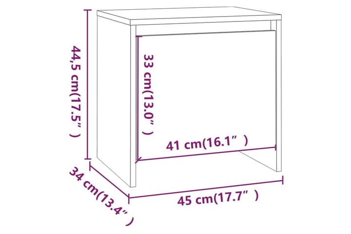 Yöpöydät 2 kpl harmaa Sonoma 45x34x44,5 cm lastulevy - Harmaa - Huonekalut - Pöytä & ruokailuryhmä - Apupöytä & sivupöytä - Yöpöytä