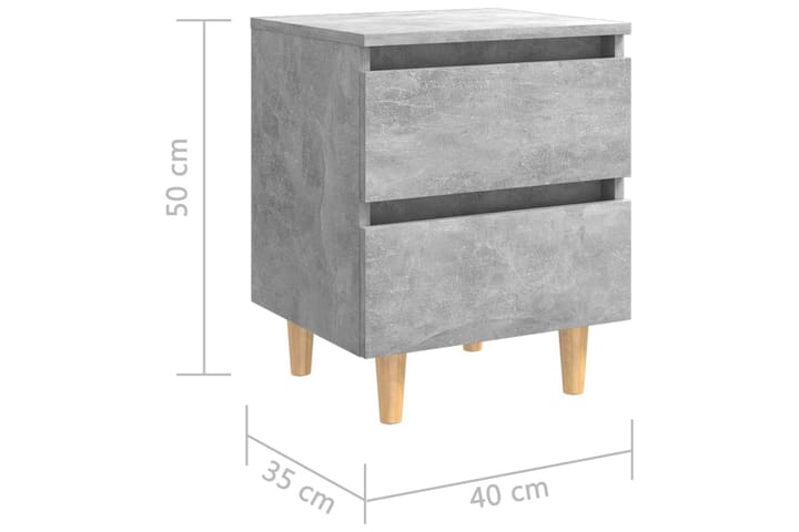 Yöpöytä 40x35x50cm Mäntyjalat - Betoninharmaa - Huonekalut - Pöytä & ruokailuryhmä - Apupöytä & sivupöytä - Yöpöytä