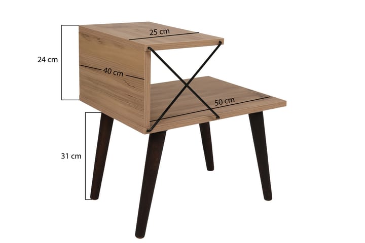 Yöpöytä Ashlanna 50 cm - Luonnonväri - Huonekalut - Pöytä & ruokailuryhmä - Apupöytä & sivupöytä - Yöpöytä