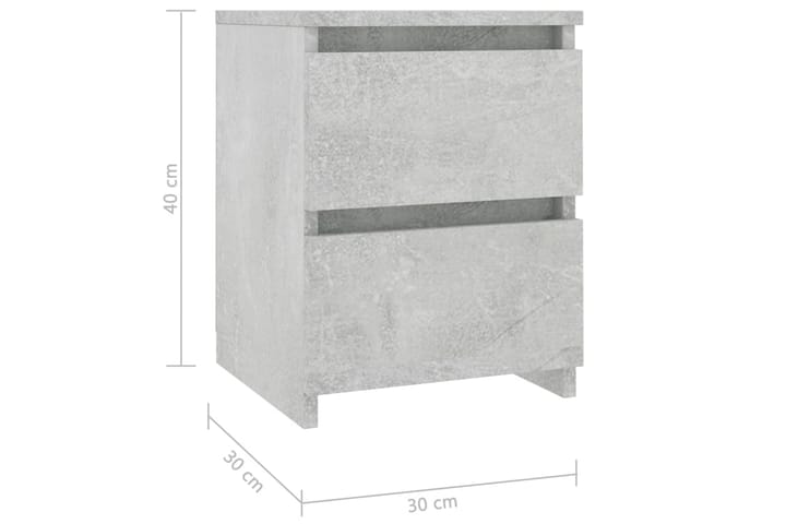 Yöpöytä betoninharmaa 30x30x40 cm lastulevy - Harmaa - Huonekalut - Pöytä & ruokailuryhmä - Apupöytä & sivupöytä - Yöpöytä