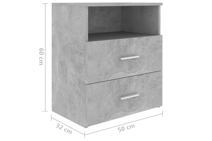 Yöpöytä betoninharmaa 50x32x60 cm - Harmaa - Huonekalut - Pöytä & ruokailuryhmä - Apupöytä & sivupöytä - Yöpöytä