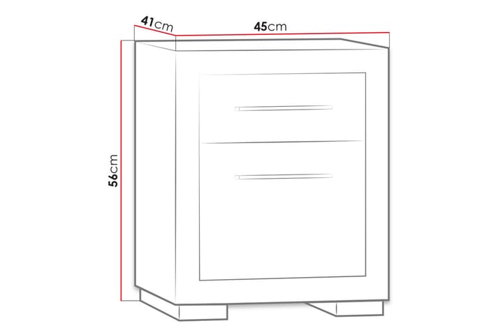 Yöpöytä Ciborro 41 cm Säilytyksellä Laatikko+kaappi - Ruskea - Huonekalut - Pöytä & ruokailuryhmä - Apupöytä & sivupöytä - Yöpöytä