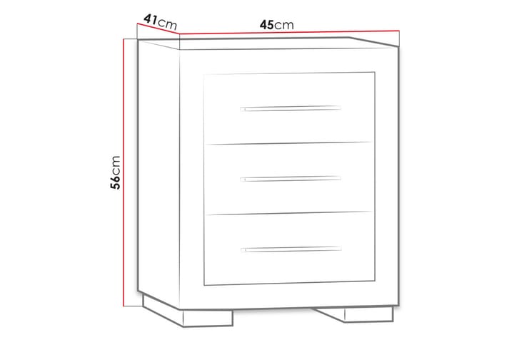 Yöpöytä Ciborro 45 cm Säilytyksellä 3 laatikkoa - Tumma Puu - Huonekalut - Pöytä & ruokailuryhmä - Apupöytä & sivupöytä - Yöpöytä