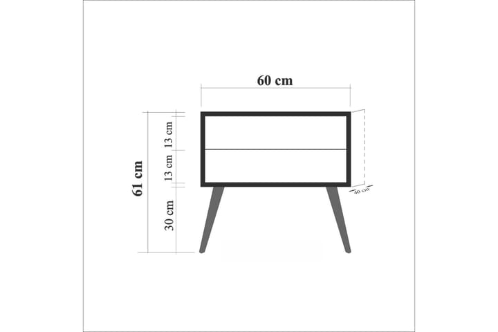 Yöpöytä Dirk 60 cm Säilytys 2 laatikkoa Sateenkaaripaneeli - Punainen/Vihreä - Huonekalut - Pöytä & ruokailuryhmä - Apupöytä & sivupöytä - Yöpöytä