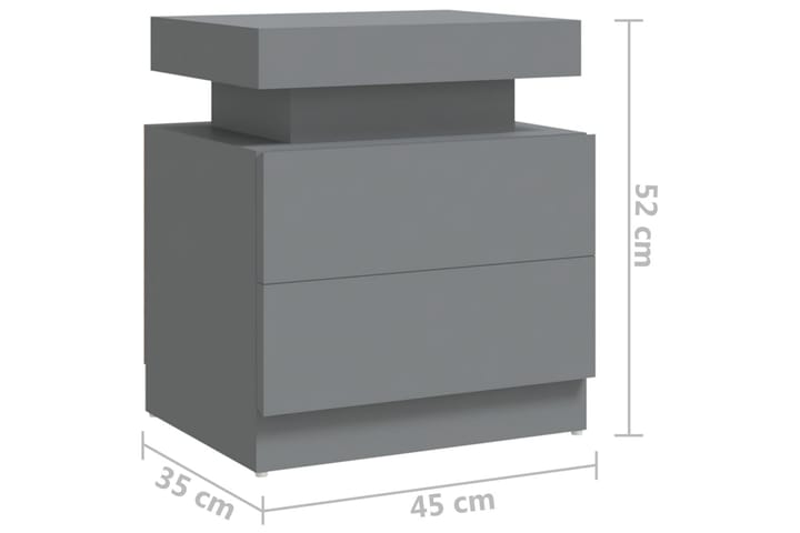 Yöpöytä harmaa 45x35x52 cm lastulevy - Harmaa - Huonekalut - Pöytä & ruokailuryhmä - Apupöytä & sivupöytä - Yöpöytä