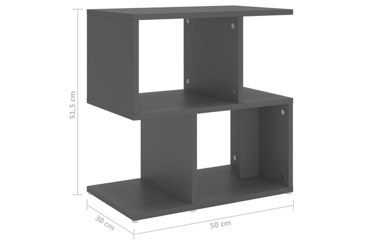 Yöpöytä harmaa 50x30x51,5 cm lastulevy - Huonekalut - Pöytä & ruokailuryhmä - Apupöytä & sivupöytä - Yöpöytä