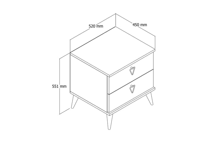 Yöpöytä Heerle 52 cm - Luonnonväri - Huonekalut - Pöytä & ruokailuryhmä - Apupöytä & sivupöytä - Yöpöytä