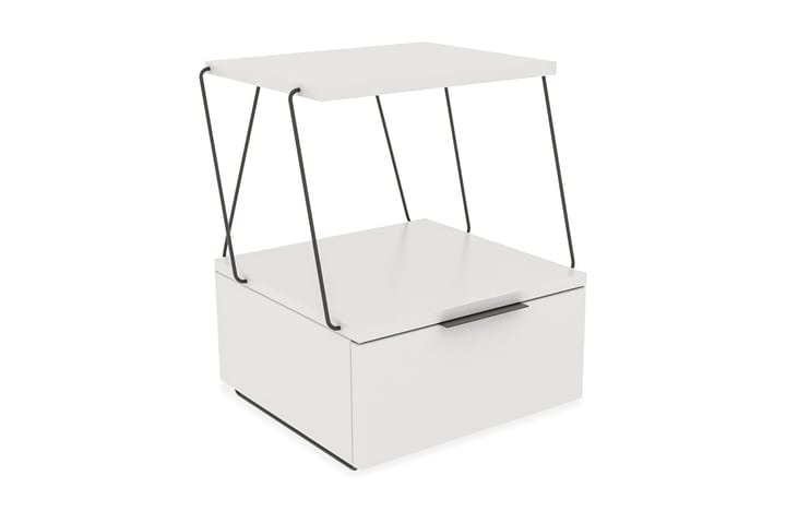Yöpöytä Igazz 42x41 cm - Valkoinen - Marmoripöydät - Yöpöytä - Kokoontaitettavat pöydät