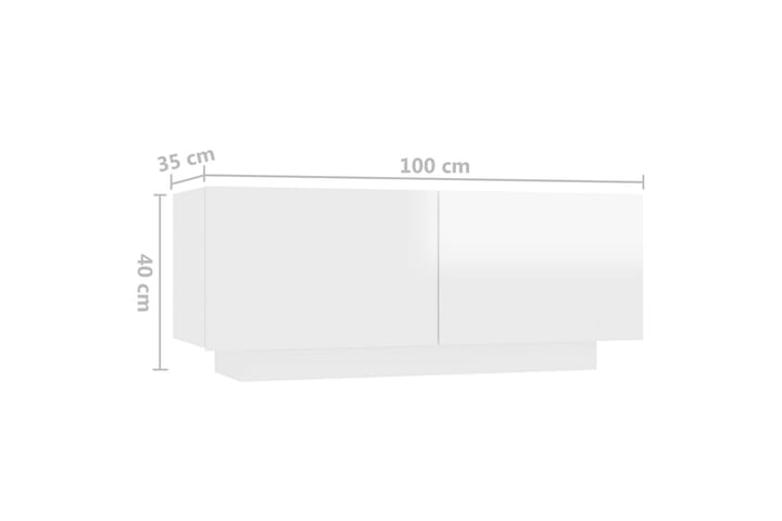 Yöpöytä korkeakiilto valkoinen 100x35x40 cm lastulevy - Huonekalut - Pöytä & ruokailuryhmä - Apupöytä & sivupöytä - Yöpöytä