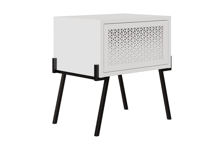 Yöpöytä Naives 48x34 cm - Valkoinen - Marmoripöydät - Yöpöytä - Kokoontaitettavat pöydät