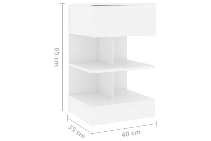 Yöpöytä valkoinen 40x35x65 cm lastulevy - Valkoinen - Huonekalut - Pöytä & ruokailuryhmä - Apupöytä & sivupöytä - Yöpöytä