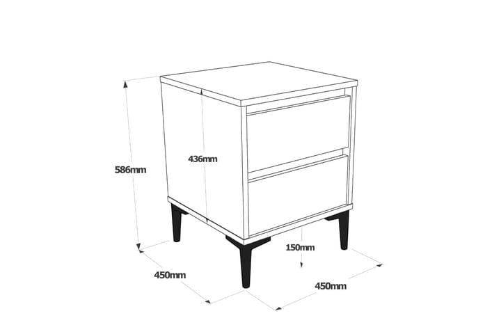 Yöpöytä Zakkum 45x58,6 cm - Ruskea - Marmoripöydät - Yöpöytä - Kokoontaitettavat pöydät