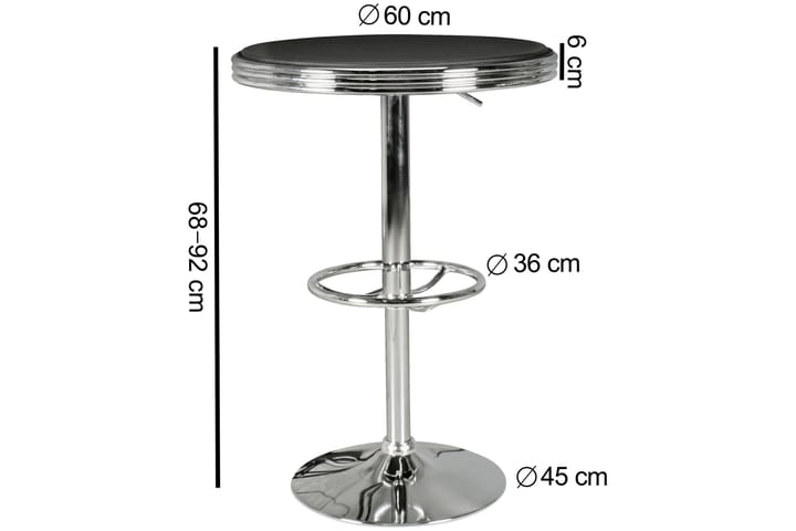Seisomapöytä Markeesha - Musta - Baaripöytä - Marmoripöydät - Peilipöytä - Kokoontaitettavat pöydät