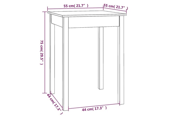 beBasic Ruokapöytä 55x55x75 cm täysi mänty - Ruskea - Huonekalut - Pöytä & ruokailuryhmä - Ruokapöydät & keittiön pöydät