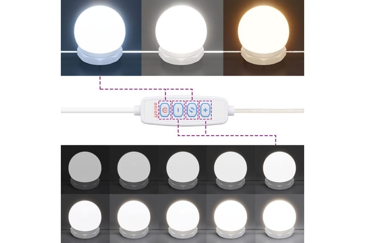 beBasic Peilikaappi LED-valoilla betoninharmaa 90x31,5x62 cm - Harmaa - Meikki- & kampauspöydät