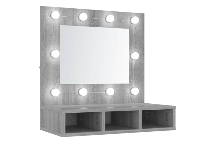 beBasic Peilikaappi LED-valoilla harmaa Sonoma 60x31,5x62 cm - Harmaa - Huonekalut - Pöytä & ruokailuryhmä - Meikki- & kampauspöydät