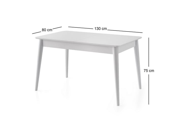 Bingdi Ruokapöytä 130 cm Suorakulmainen - Valkoinen - Huonekalut - Pöytä & ruokailuryhmä - Ruokapöydät & keittiön pöydät
