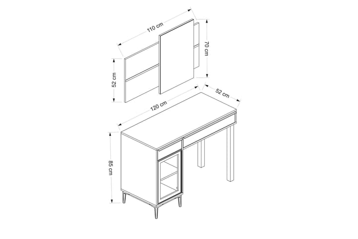 Elevate Kampauspöytä 120 cm - Valkoinen - Huonekalut - Pöytä & ruokailuryhmä - Meikki- & kampauspöydät