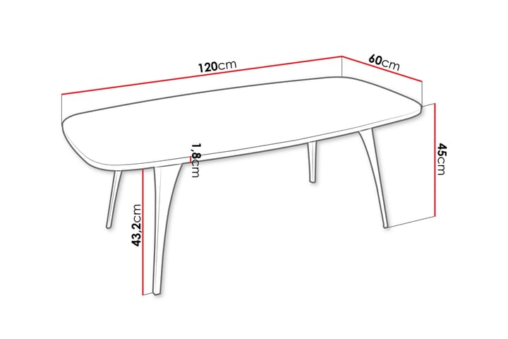 Elwyn Sohvapöytä 120 cm - Musta - Huonekalut - Pöytä & ruokailuryhmä - Sohvapöytä