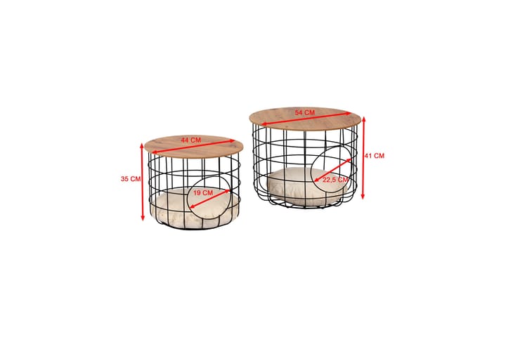 Fanchon Sohvapöytä 54 cm - Ruskea/Musta - Huonekalut - Pöytä & ruokailuryhmä - Sohvapöytä