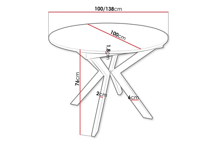 Ferrer ruokapöytä 138 cm - Musta - Huonekalut - Pöytä & ruokailuryhmä - Ruokapöydät & keittiön pöydät