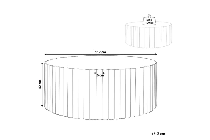 Fox Creek Sohvapöytä 117 cm Pyöreä - Valkoinen - Huonekalut - Pöytä & ruokailuryhmä - Sohvapöytä