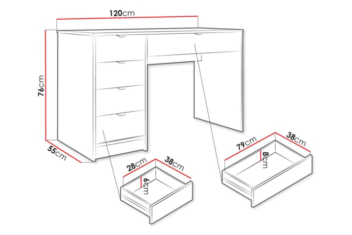 Gudelia meikkipöytä 120 cm - Beige - Huonekalut - Pöytä & ruokailuryhmä - Meikki- & kampauspöydät