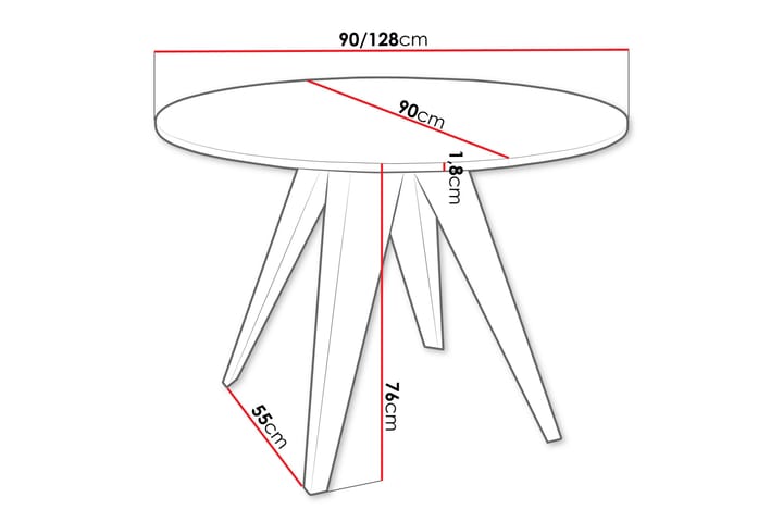 Hoban ruokapöytä 128 cm - Musta/Beige - Huonekalut - Pöytä & ruokailuryhmä - Ruokapöydät & keittiön pöydät