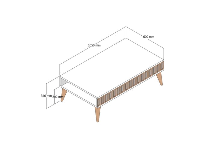 Lissione Sohvapöytä 105 cm - Pähkinäpuu/Beige - Huonekalut - Pöytä & ruokailuryhmä - Sohvapöytä