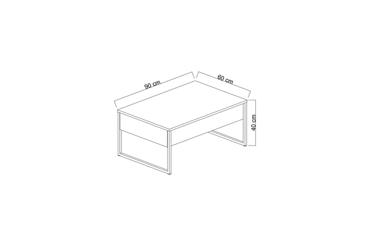 Luxe Sohvapöytä 90 cm - Pähkinäpuu/Hopea - Huonekalut - Pöytä & ruokailuryhmä - Sohvapöytä