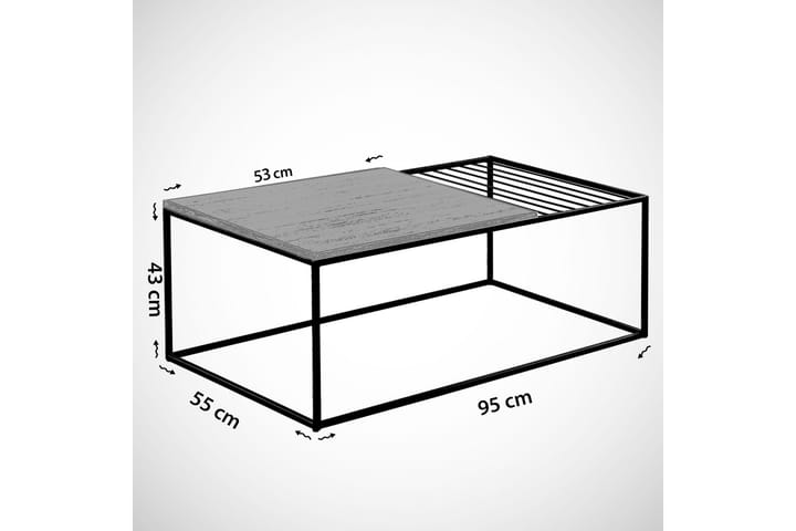 Sohvapöytä Ubbeboda 95 cm Ritilällä - Valkoinen/Musta Marmorikuvio - Huonekalut - Pöytä & ruokailuryhmä - Marmoripöydät