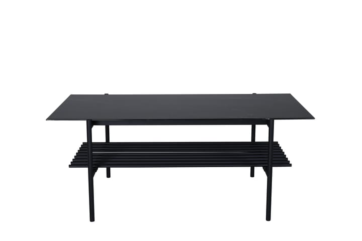 Sohvapöytä Von Staf 120 cm Marmori/Musta - Sohvapöytä säilytystilalla - Sohvapöytä - Peilipöytä - Säädettävä sohvapöytä - Kokoontaitettavat pöydät - Marmoripöydät - Sohvapöytä renkailla